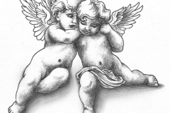 awesome-grey-ink-baby-baby-angel-tattoos-designs