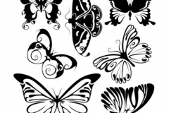 Abstract Butterflies 2 - black illustration symbols