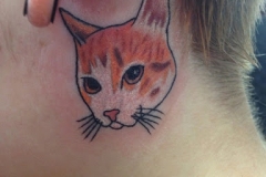 small cat tattoos behind ear