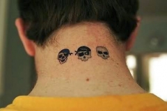 small skull tattoo ideas for guys - Neck Tattoo Designs