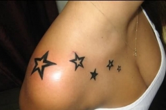 Attactive-Small-Outline-Stars-Tattoo-On-Right-Shoulder